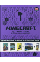 Minecraft - le coffret expert special exploration - trois livres, un poster et un accroche-porte