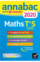 Annales annabac 2020 maths tle s specifique & specialite - sujets et corriges du bac  terminale s