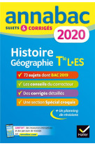 Annales annabac 2020 histoire-geographie tle l, es