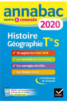 Annales annabac 2020 histoire-geographie tle s - sujets et corriges du bac  terminale s