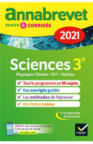 Annales du brevet annabrevet 2021 physique-chimie, svt, technologie 3e - sujets, corriges & conseils