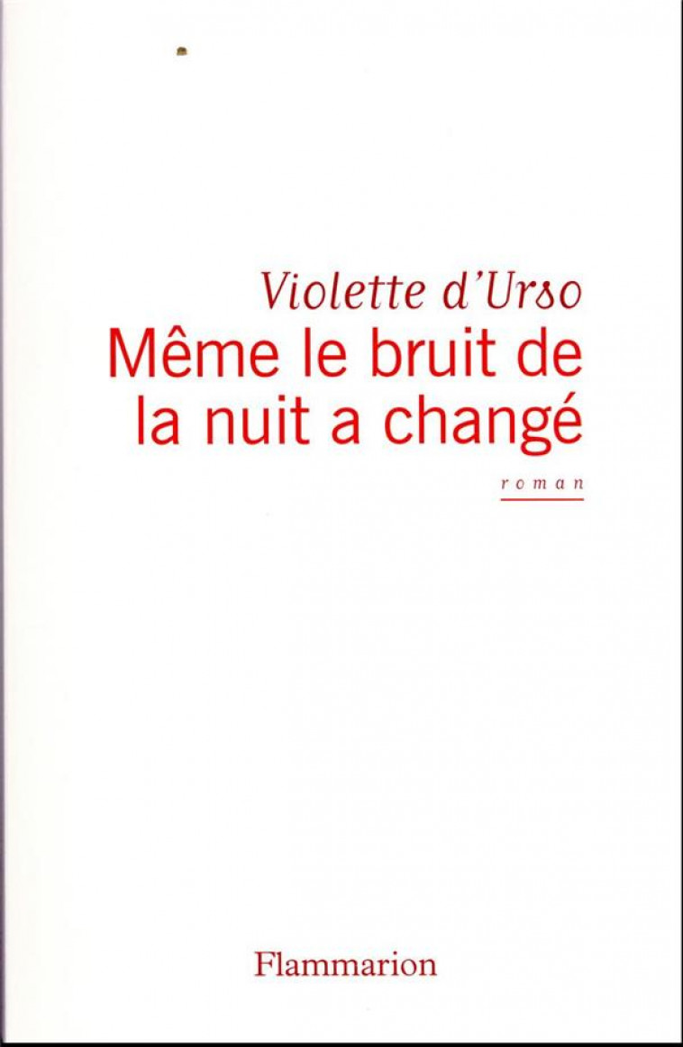 MEME LE BRUIT DE LA NUIT A CHANGE - D'URSO VIOLETTE - FLAMMARION