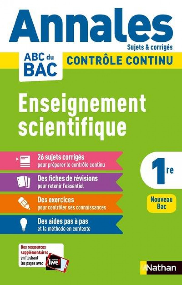 ANNALES ABC DU BAC 2023 - ENSEIGNEMENT SCIENTIFIQUE 1RE - CORRIGE - VOL11 - COPPENS/LAFOND - CLE INTERNAT