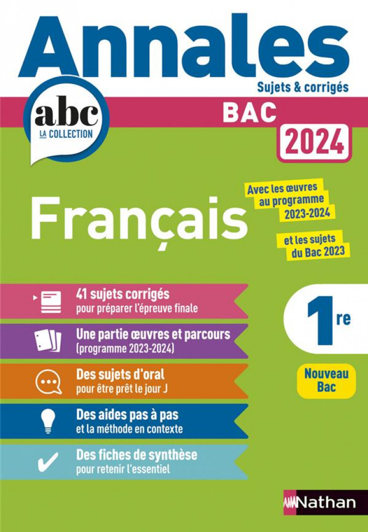 ANNALES BAC FRANCAIS 2024 - CASSOU-NOGUES ANNE - CLE INTERNAT